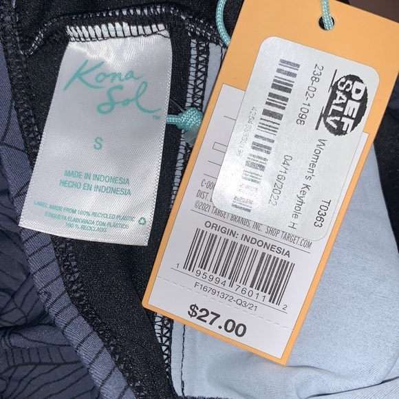 (S)- Kona Sol Women’s Keyhole High Neck Tankini Top - Picture 6 of 9